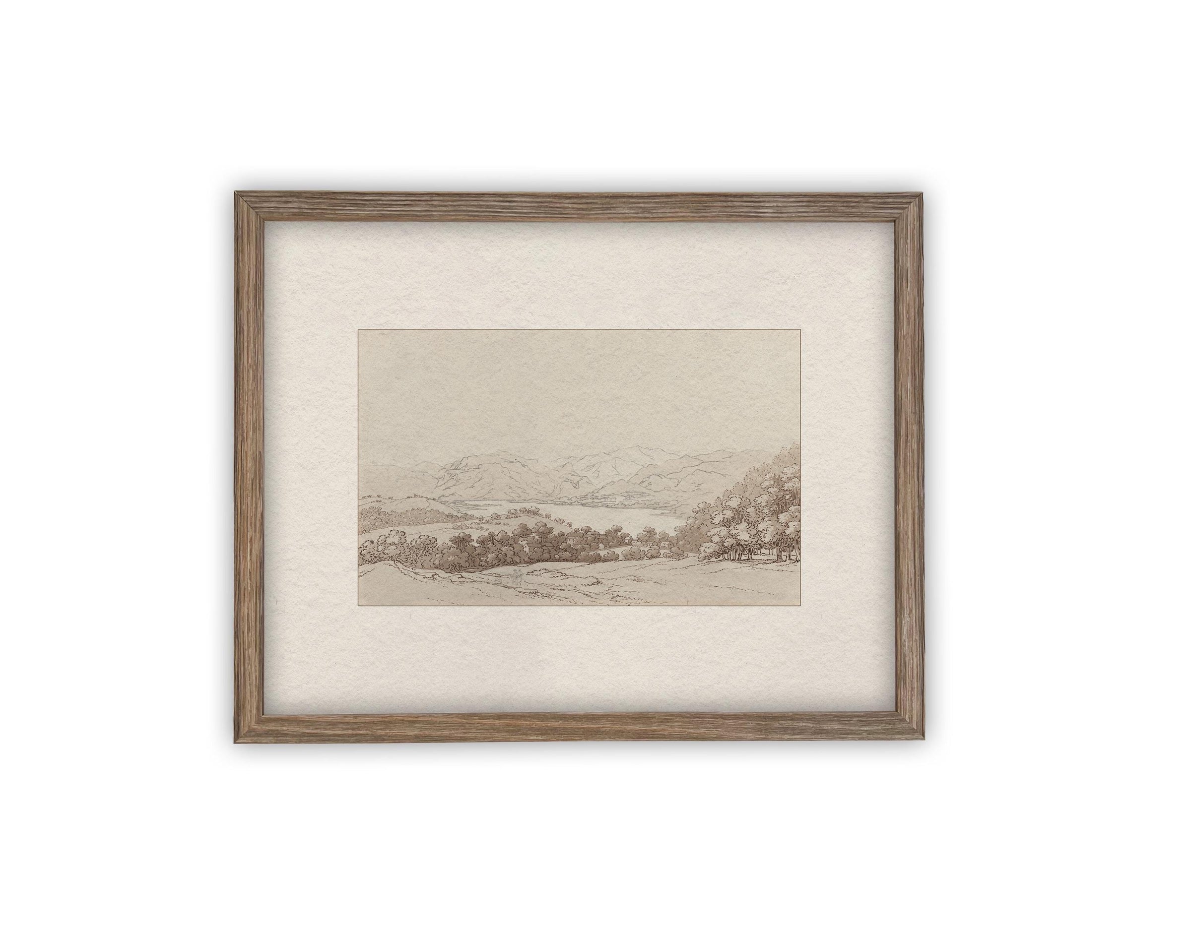 READY to SHIP 24x36 Framed Canvas Print: Country Landscape Art