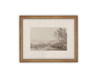 Vintage Framed Canvas Art // Framed Vintage Print // Vintage Painting // Country Landscape // Farmhouse print //#LAN-242