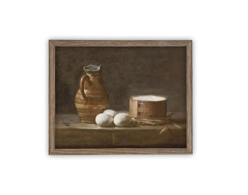 READY to SHIP 11x14 Vintage Framed Canvas Art // Vintage Painting // Vintage Kitchen Still Life // Farmhouse print //#ST-627