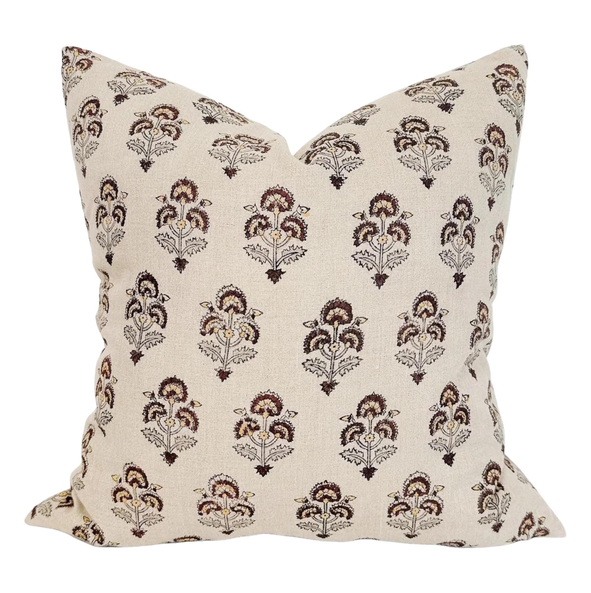 Designer "Carnation" Floral Pillow Cover
