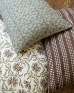 Designer "Fairview" Surana Ivory Textured olive, cocoa Pillow Cover