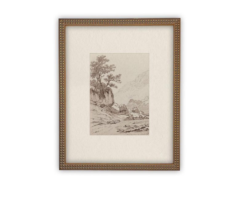 READY to SHIP 30X40 Vintage Framed Canvas Art // Framed Vintage Print // Vintage Painting // Country Landscape //#LAN-248