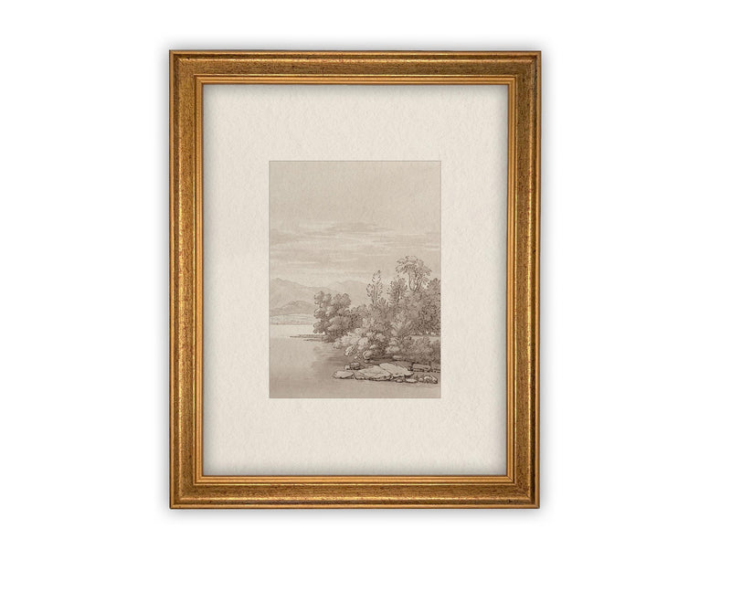 Vintage Framed Canvas Art // Framed Vintage Print // Vintage Painting // Country Landscape // Farmhouse print //#LAN-243