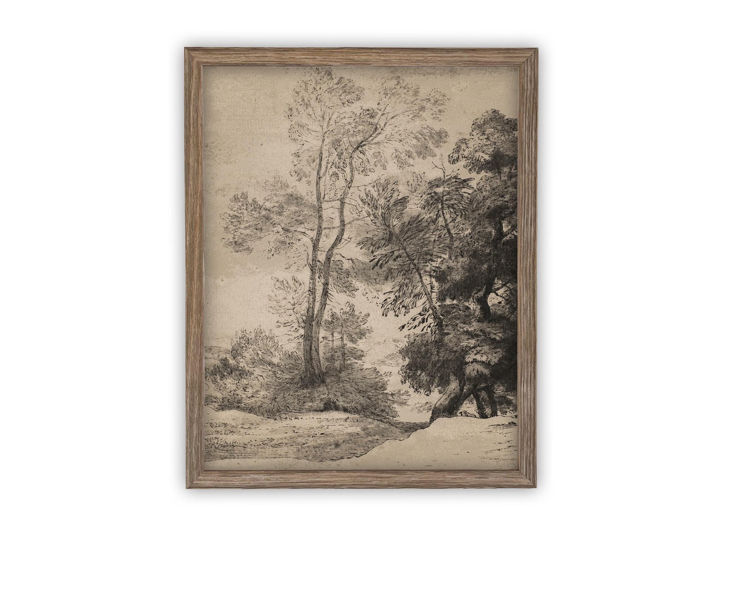 READY TO SHIP 11X14 Vintage Canvas Print: Country Landscape Art