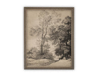 READY to SHIP 11x14 Vintage Framed Canvas Art // Vintage Summer Painting // Country Landscape // Farmhouse print //#LAN-260