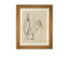 READY TO SHIP 24X36 Vintage Birds Sketch Framed Canvas Art: Nursery Print