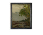 Vintage Framed Canvas Art // Framed Vintage Print // Vintage Painting // Moody Landscape Scene // Farmhouse print //#LAN-256