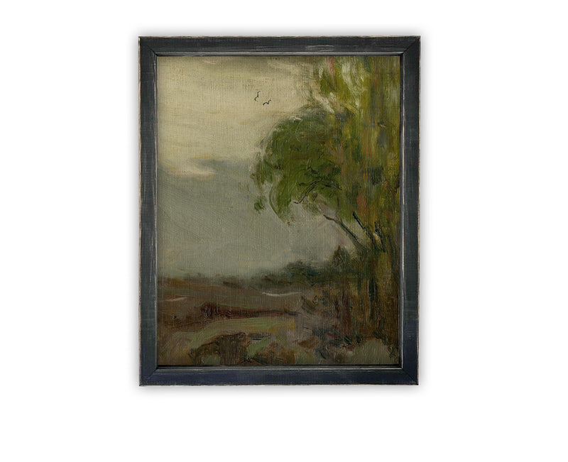 Vintage Framed Canvas Art // Framed Vintage Print // Vintage Painting // Country Landscape // Farmhouse print //#LAN-249