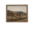 Vintage Framed Canvas Art // Framed Vintage Print // Vintage Painting // Country Landscape // Farmhouse print //#LAN-252