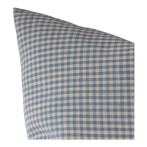 Designer "Ferron" Gingham Check Print Pillow Cover // Blue Linen Pillow Cover // Boutique Pillow Covers // Modern Farmhouse