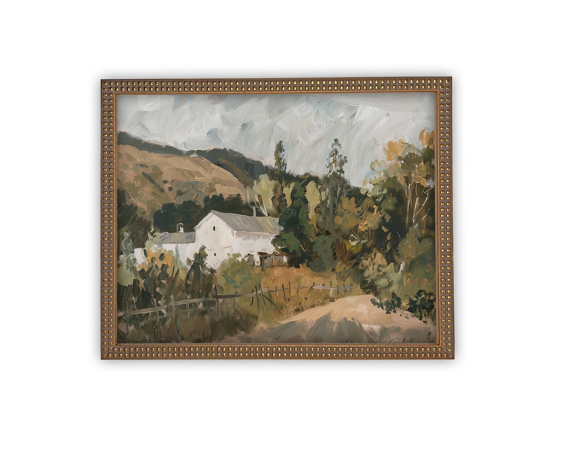 Vintage Framed Canvas Art #LAN-249