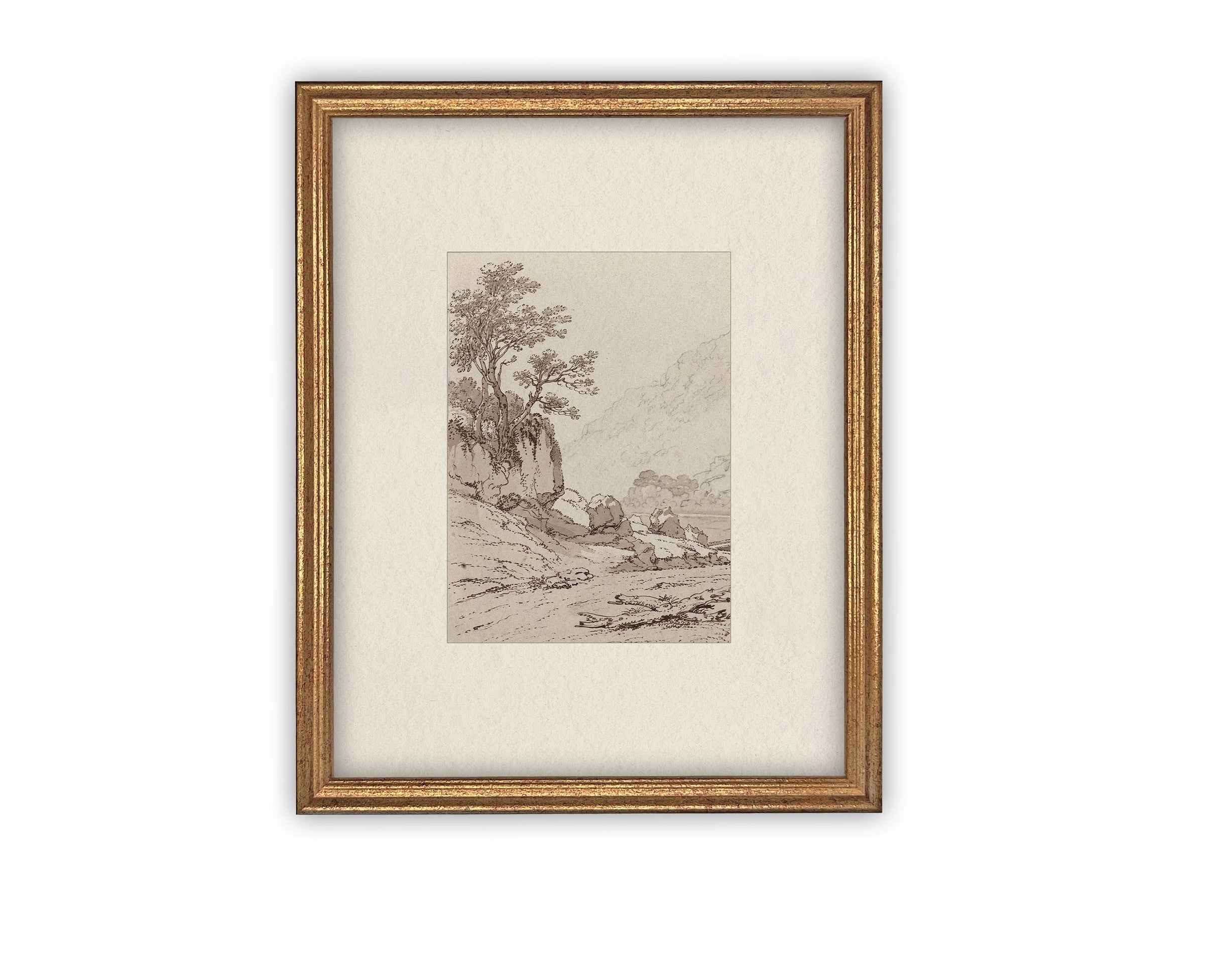 READY to SHIP 30X40 Vintage Framed Canvas Art // Framed Vintage Print // Vintage Painting // Country Landscape //#LAN-248