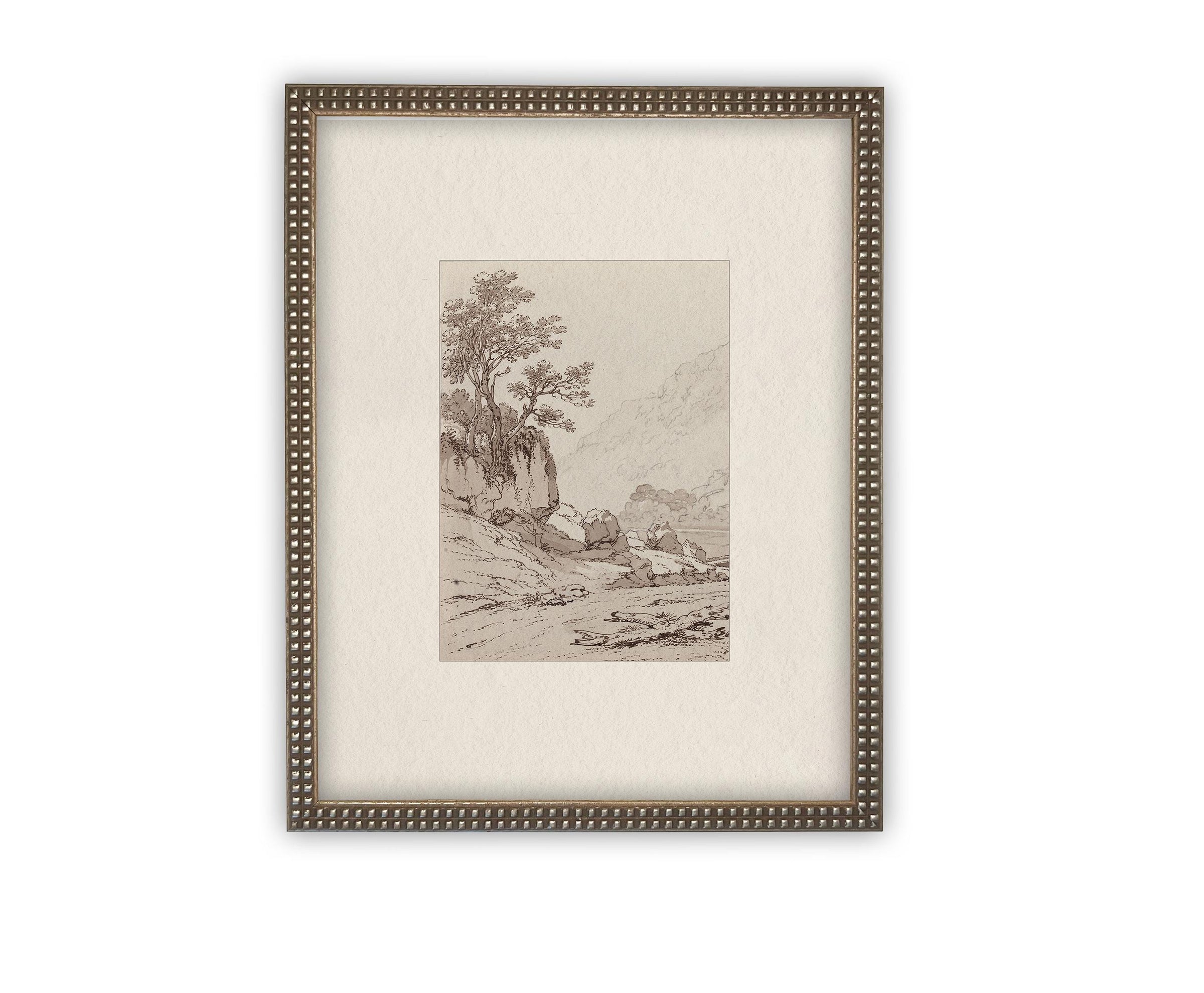READY to SHIP 30X40 Vintage Framed Canvas Art // Framed Vintage Print // Vintage Painting // Country Landscape //#LAN-248