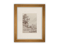 READY to SHIP 30X40 Vintage Framed Canvas Art // Framed Vintage Print // Vintage Painting // Country Landscape //#LAN-248