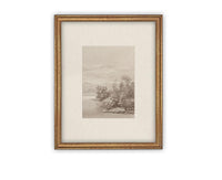 Vintage Framed Canvas Art // Framed Vintage Print // Vintage Painting // Country Landscape // Farmhouse print //#LAN-243