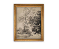 READY to SHIP 11x14 Vintage Framed Canvas Art // Vintage Summer Painting // Country Landscape // Farmhouse print //#LAN-260