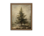 Vintage Framed Canvas Art // Framed Vintage Christmas Print // Christmas Tree Painting // Farmhouse print //#CH-325