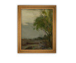 Vintage Framed Canvas Art // Framed Vintage Print // Vintage Painting // Moody Landscape Scene // Farmhouse print //#LAN-256