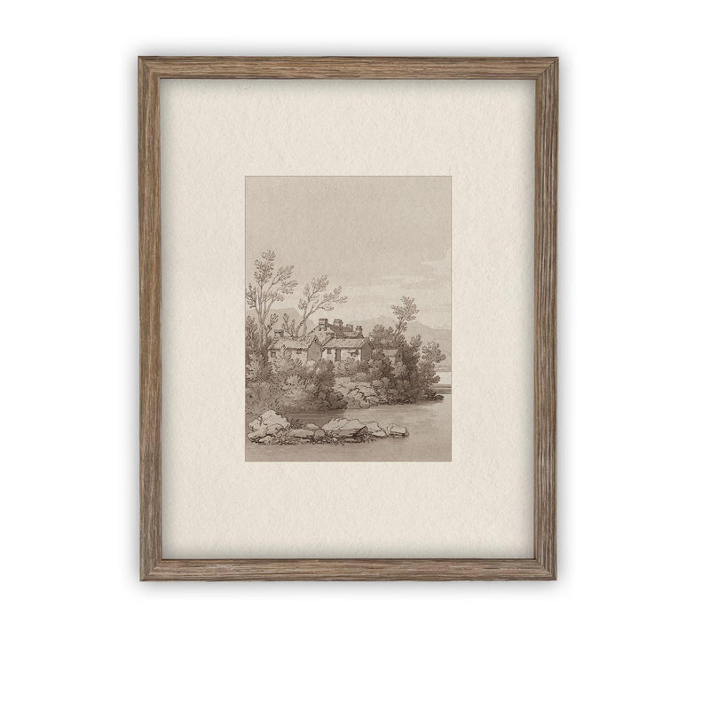 READY to SHIP 18X24 Vintage Framed Canvas Art // Framed Vintage Print // Vintage Painting // Country Landscape //#LAN-246