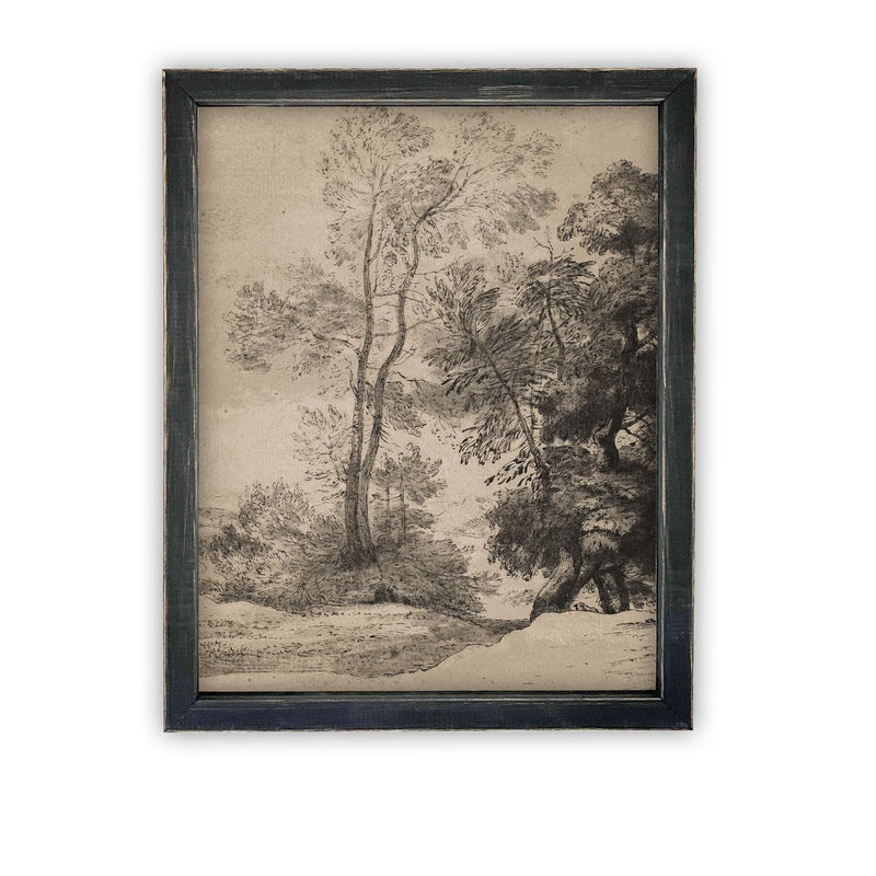READY TO SHIP 11X14 Vintage Canvas Print: Country Landscape Art