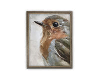 Vintage Framed Canvas Art // Framed Vintage Print // Vintage Painting // Bird Art // Girls Room or Nursery print //#A-193