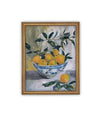 Vintage Framed Canvas Art // Framed Vintage Bowl of Oranges // Vintage Fruit // Still Life Kitchen Painting // Farmhouse print //#ST-637