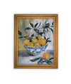 Vintage Framed Canvas Art // Framed Vintage Bowl of Oranges // Vintage Fruit // Still Life Kitchen Painting // Farmhouse print //#ST-637