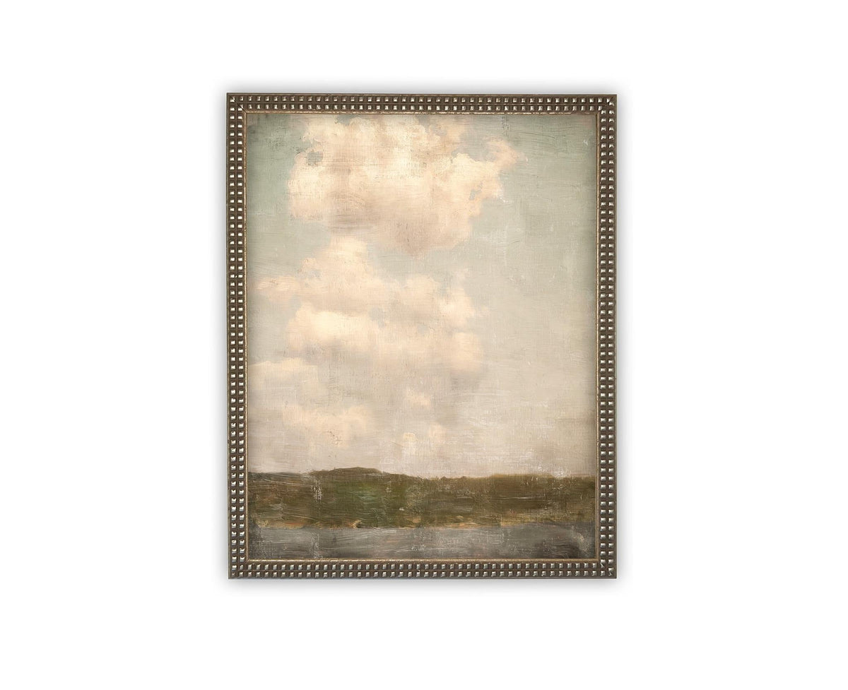 Vintage Framed Canvas Art // Framed Vintage Print // Vintage Painting // Muted Landscape Print // Farmhouse print //#LAN-266