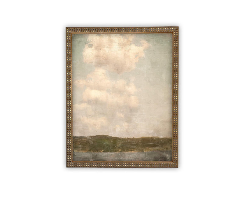 Vintage Framed Canvas Art // Framed Vintage Print // Vintage Painting // Muted Landscape Print // Farmhouse print //#LAN-266