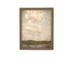 Vintage Framed Canvas Art // Framed Vintage Print // Vintage Painting // Muted Landscape Print // Farmhouse print //#LAN-266