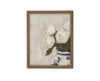 Vintage Framed Canvas Art // Framed Vintage Floral Print // Vintage White Roses Painting // Still Life Botanical Farmhouse print //#BOT-162