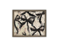 Vintage Framed Canvas Art // Framed Fashion Print // Vintage Painting // Abstract Black Bow Art // Girls Room or Nursery print //#MSC-106