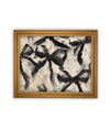 Vintage Framed Canvas Art // Framed Fashion Print // Vintage Painting // Abstract Black Bow Art // Girls Room or Nursery print //#MSC-106