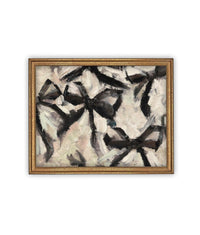 READY to SHIP 8x10 Framed Canvas Print: Abstract Black Bow Fashion Art