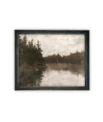 Vintage Framed Canvas Art // Framed Vintage Print // Vintage Painting // Cabin Lake House Landscape // Farmhouse print //#LAN-265