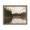 Vintage Framed Canvas Art // Framed Vintage Print // Vintage Painting // Cabin Lake House Landscape // Farmhouse print //#LAN-265