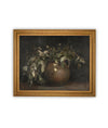 Vintage Framed Canvas Art // Framed Vintage Floral Print // Vintage Greens Painting // Still Life Botanical Farmhouse print //#BOT-164