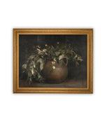 Vintage Framed Canvas Art // Framed Vintage Floral Print // Vintage Greens Painting // Still Life Botanical Farmhouse print //#BOT-164