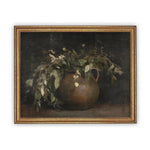 Vintage Framed Canvas Art // Framed Vintage Floral Print // Vintage Greens Painting // Still Life Botanical Farmhouse print //#BOT-164