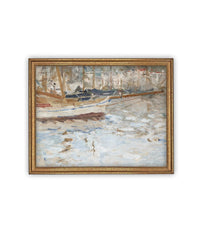 Vintage Framed Canvas Art // Framed Vintage Nautical Print // Vintage Painting // Sailboat Art // Beach House print //#COAS-145
