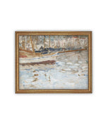 Vintage Framed Canvas Art // Framed Vintage Nautical Print // Vintage Painting // Sailboat Art // Beach House print //#COAS-145