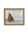 Vintage Framed Canvas Art // Framed Vintage Nautical Print // Vintage Painting // Sailboat Art // Beach House print //#COAS-146