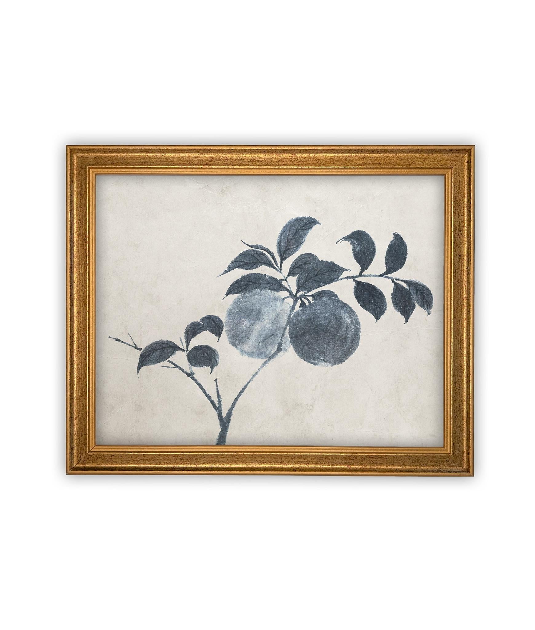 Vintage Framed Canvas Art // Framed Vintage Floral Print // Vintage Apple Branch Painting // Still Life Botanical Cottage print //#BOT-163