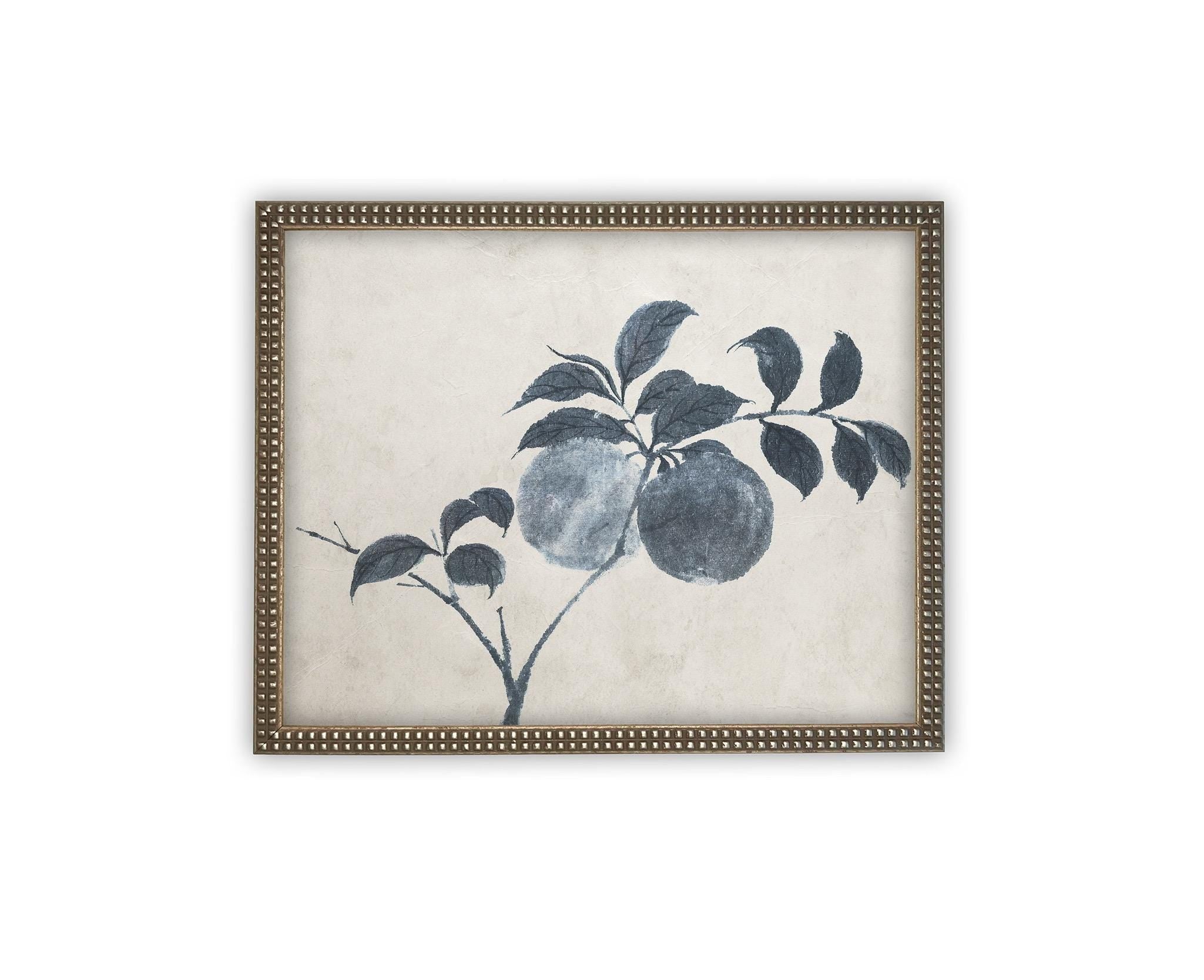 Vintage Framed Canvas Art // Framed Vintage Floral Print // Vintage Apple Branch Painting // Still Life Botanical Cottage print //#BOT-163