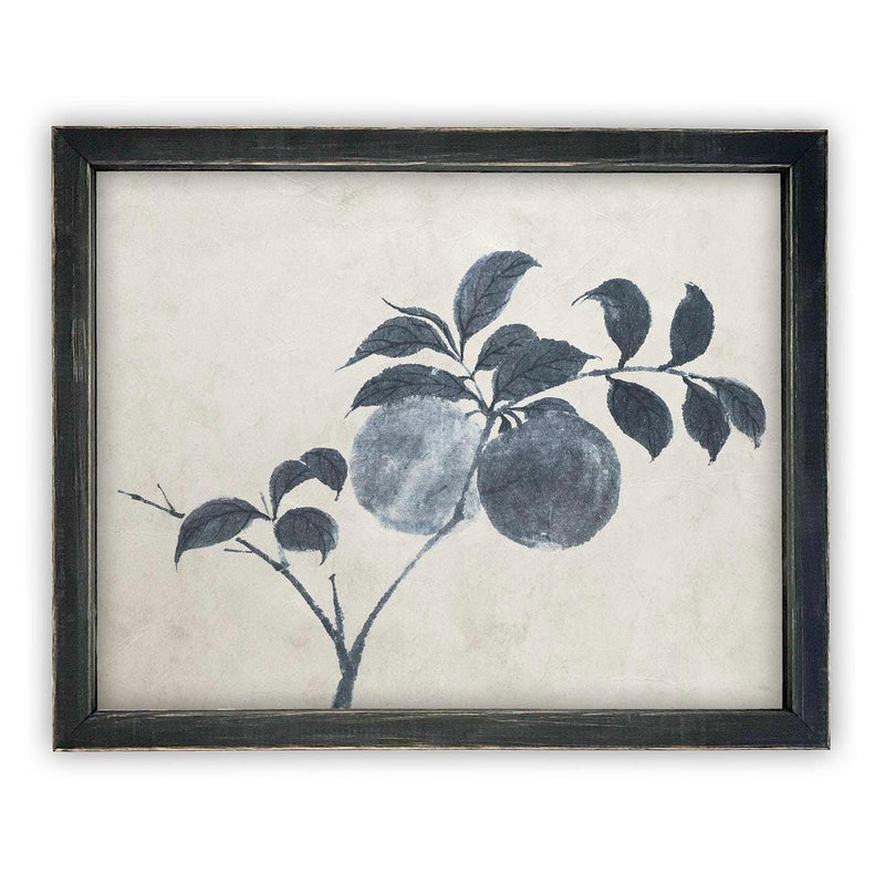 Vintage Framed Canvas Art // Framed Vintage Floral Print // Vintage Apple Branch Painting // Still Life Botanical Cottage print //#BOT-163