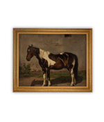 Vintage Framed Canvas Art // Framed Vintage Print // Vintage Painting // Vintage Horse Art// Farmhouse print //#A-192