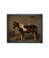 Vintage Framed Canvas Art // Framed Vintage Print // Vintage Painting // Vintage Horse Art// Farmhouse print //#A-192