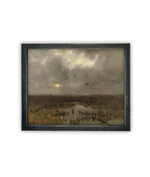 Vintage Framed Canvas Art // Framed Vintage Print // Vintage Painting // Moody Dark Landscape Wall Art // Farmhouse print //#LAN-269