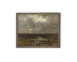 Vintage Framed Canvas Art // Framed Vintage Print // Vintage Painting // Moody Dark Landscape Wall Art // Farmhouse print //#LAN-269