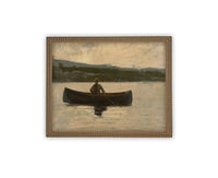 READY to SHIP 11x14 Canvas Lake Landscape Print: Vintage Cabin Art